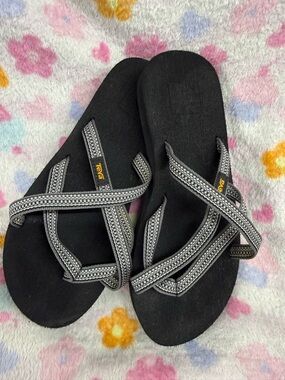 Teva Black Sandals with Gray Webbed Straps